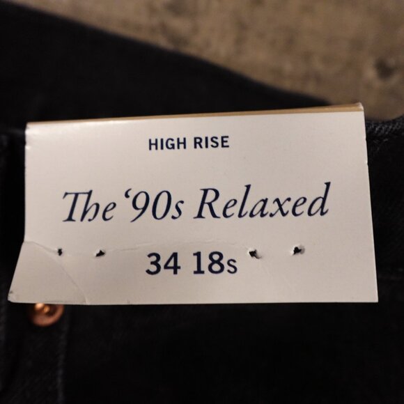 Abercrombie & Fitch 90s Relaxed High Rise Jeans Women's 18s shorter inseam Black - Picture 4 of 13